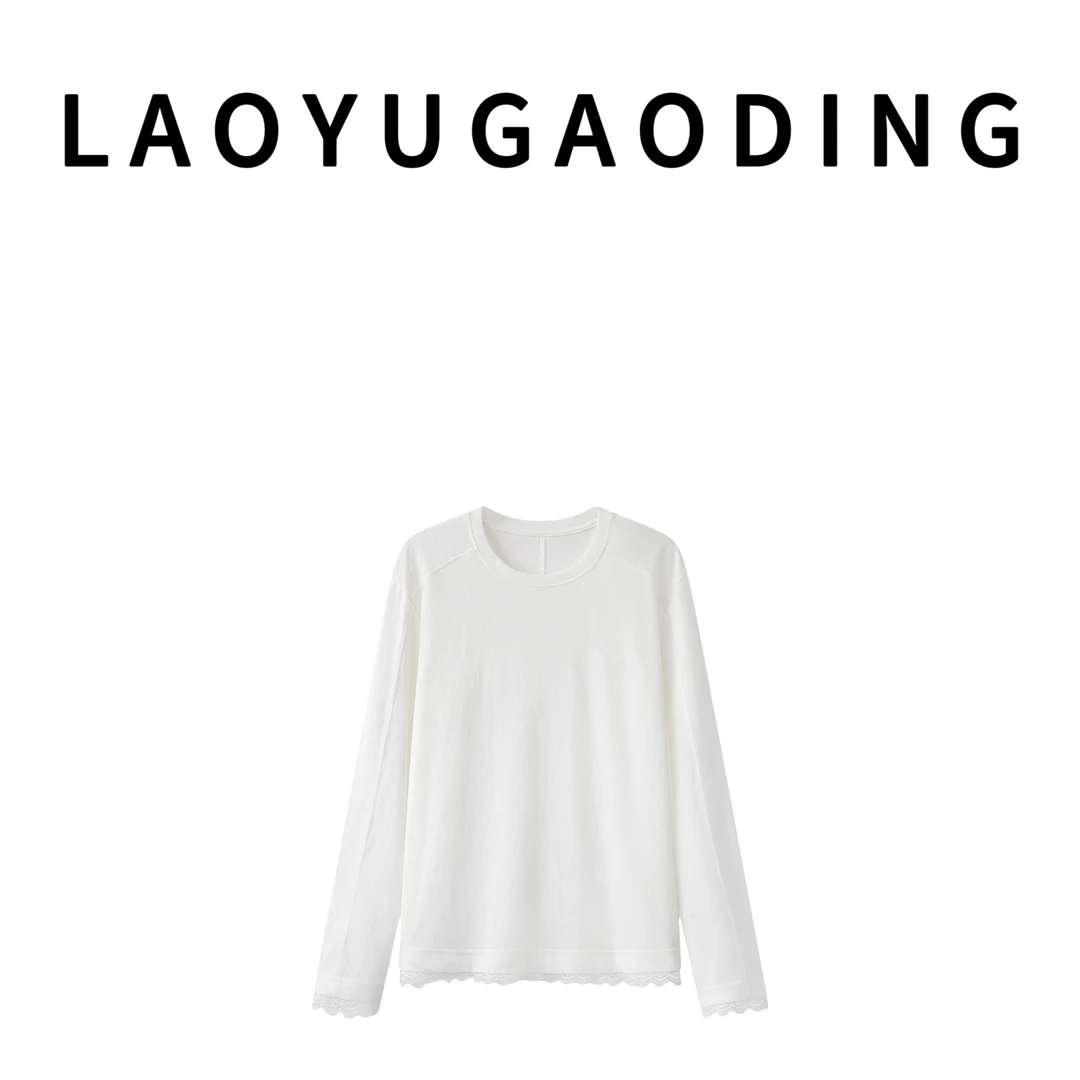 【LAOYUGAODING】高品质-8131春季套头百搭宽松T恤时尚秋季圆领1