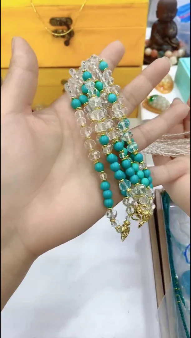 玛瑙/玉髓颈饰合金2862白绿万能链