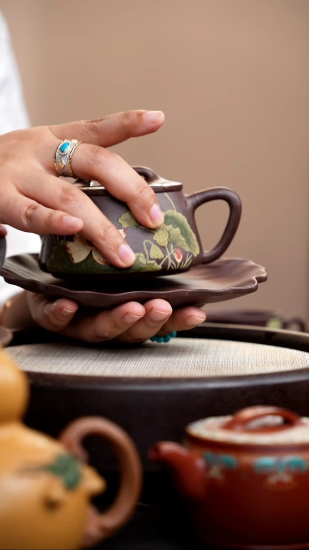 茶壶紫砂l***y紫泥小鹿盖杯五件套
