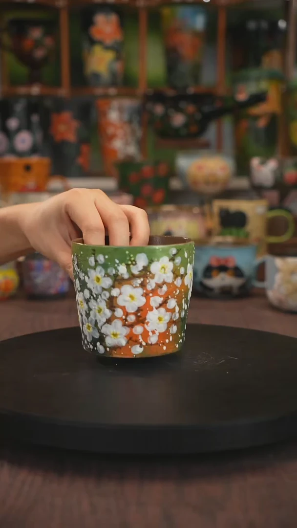 紫砂油画手绘釉下彩