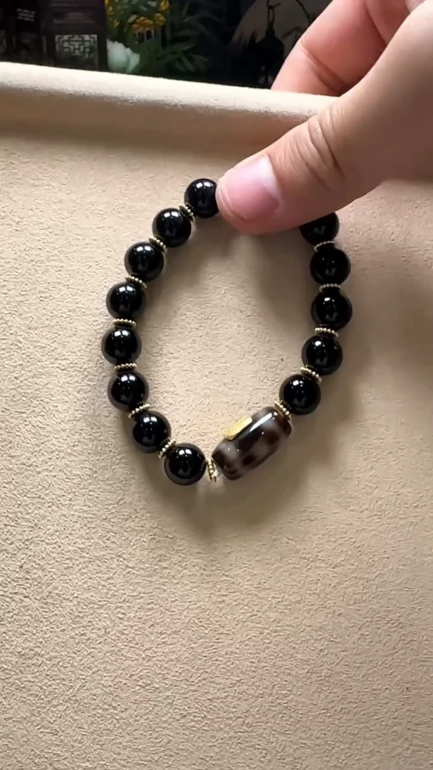 玛瑙/玉髓吊坠(不含链)未镶嵌行运坦诚3眼单珠手串