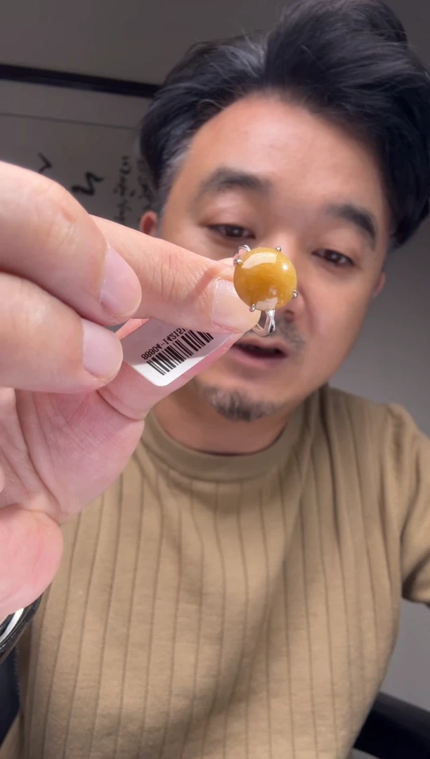 翡翠戒指银S925镶嵌天然翡翠【24160】12.6mm