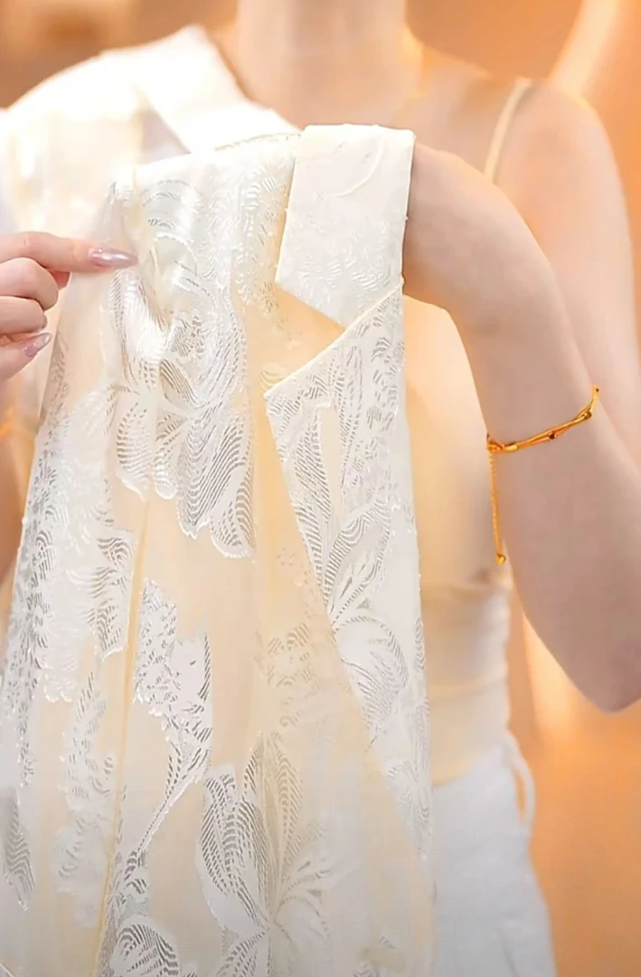 GK-优雅气质显瘦百搭常规款轻熟风短外套中式白色气质薄款-8297