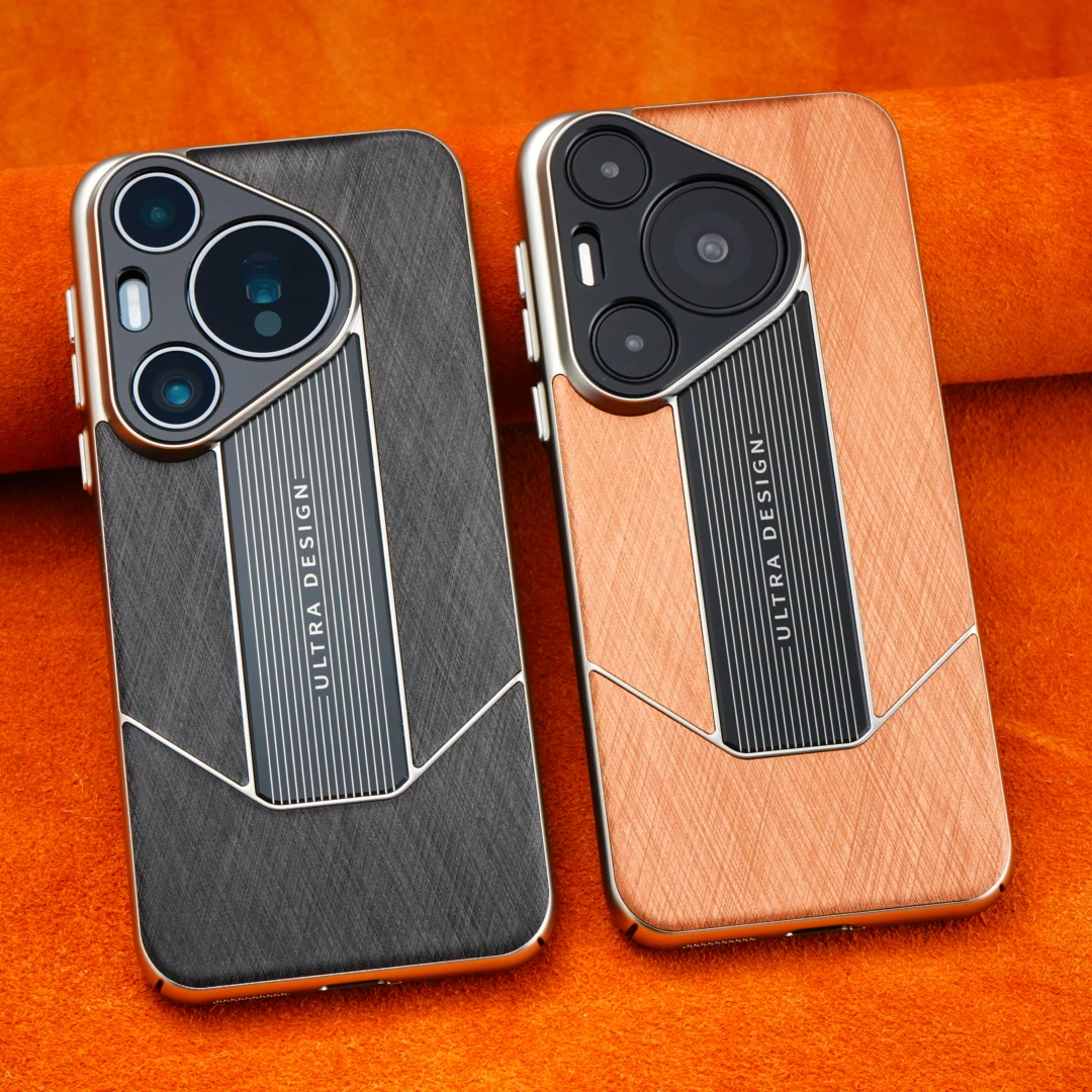 适用华为Pura70Pro+新款秒变锦丝纹手机壳高档Pura70精孔防摔皮套