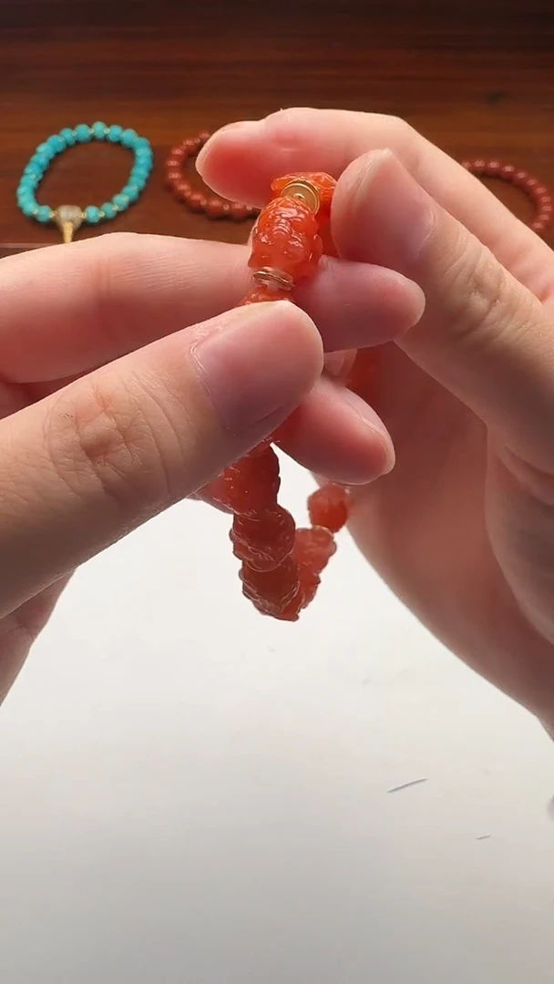 18K金镶嵌手串手串南红玛瑙江*～手串手串