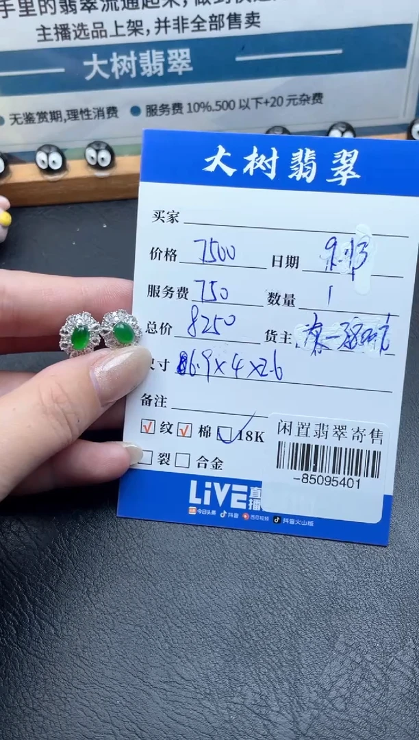 18K金镶嵌翡翠耳饰多人-85095401