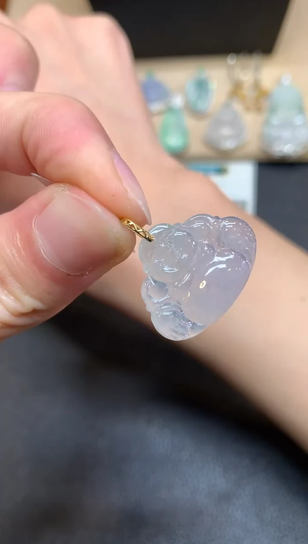 【闪购商品】翡翠颈饰18K金镶嵌佛公【无服务费】