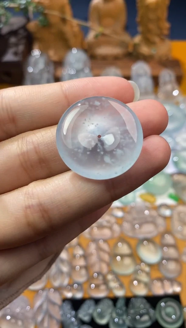 【闪购商品】定制翡翠未镶嵌平安扣25.8*5.4