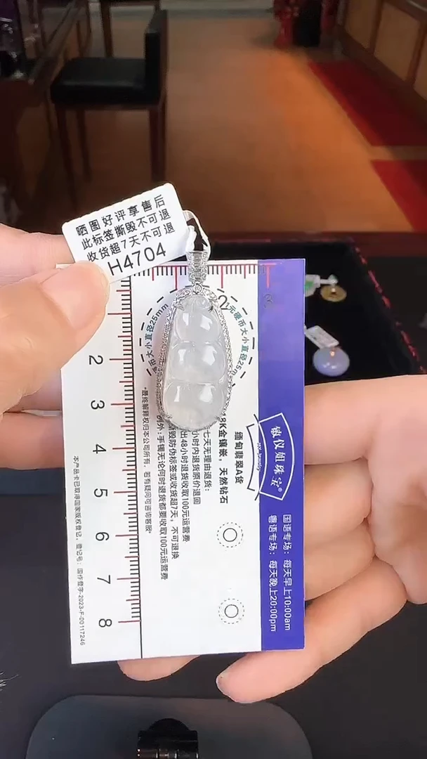 【闪购商品】翡翠颈饰18K金镶嵌H4704冰富贵豆