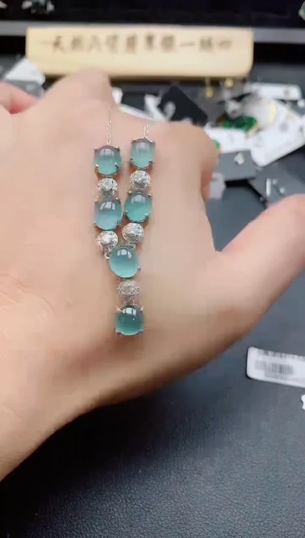 套链银S925镶嵌翡翠1