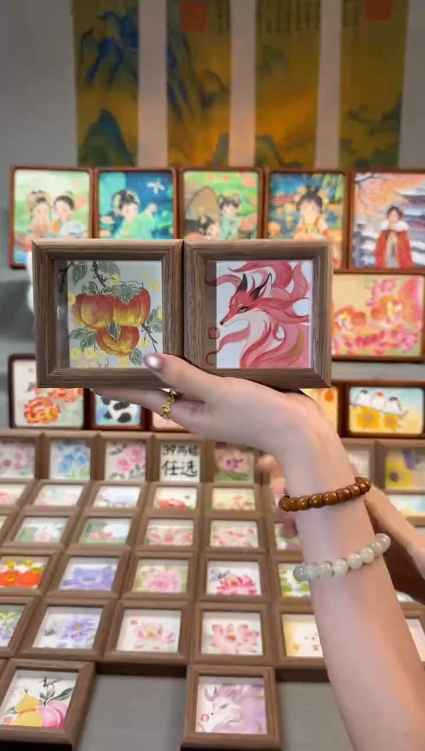 国画串串好柿 红九尾 一组11