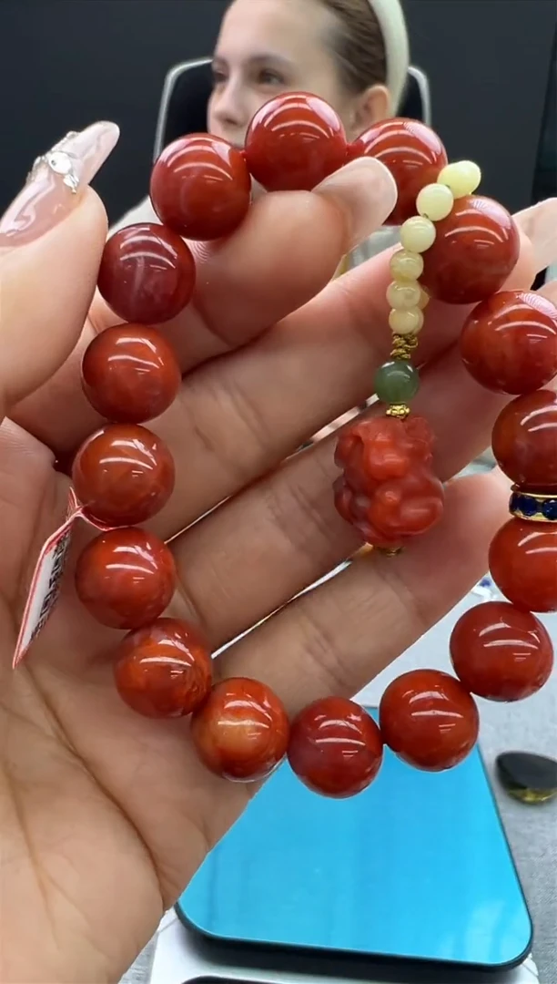 【闪购商品】南红玛瑙手链未镶嵌107秒拍号