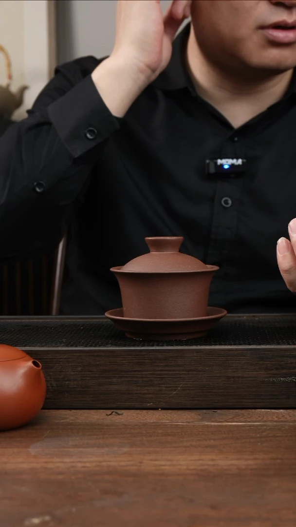 茶杯紫砂紫泥马蹄形 盖碗 ！