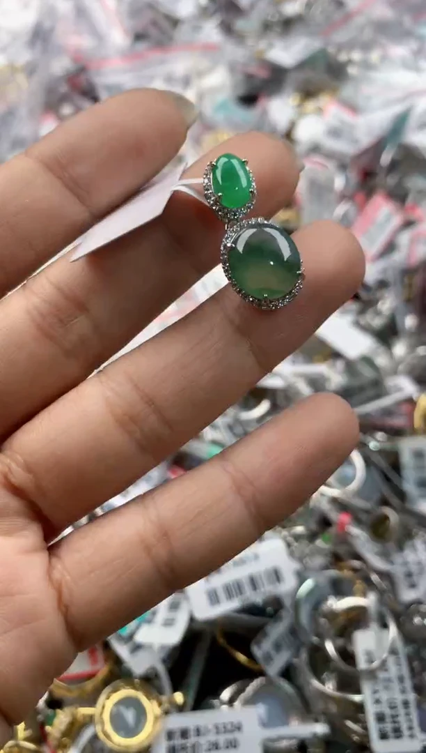 银S925镶嵌戒指翡翠141414----3