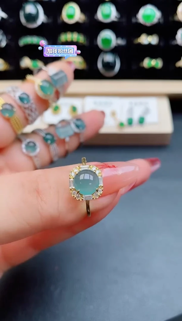 【闪购商品】翡翠戒指银S925镶嵌12121