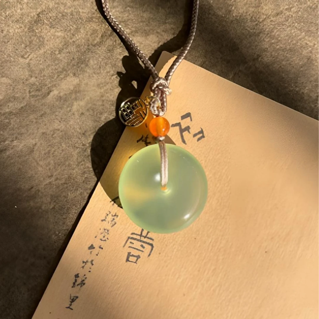 岫玉平安扣男女同款情侣百搭老师傅手工打磨