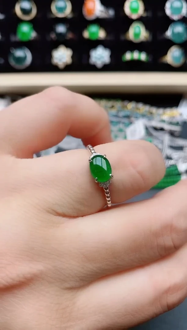 【闪购商品】翡翠戒指银S925镶嵌1321