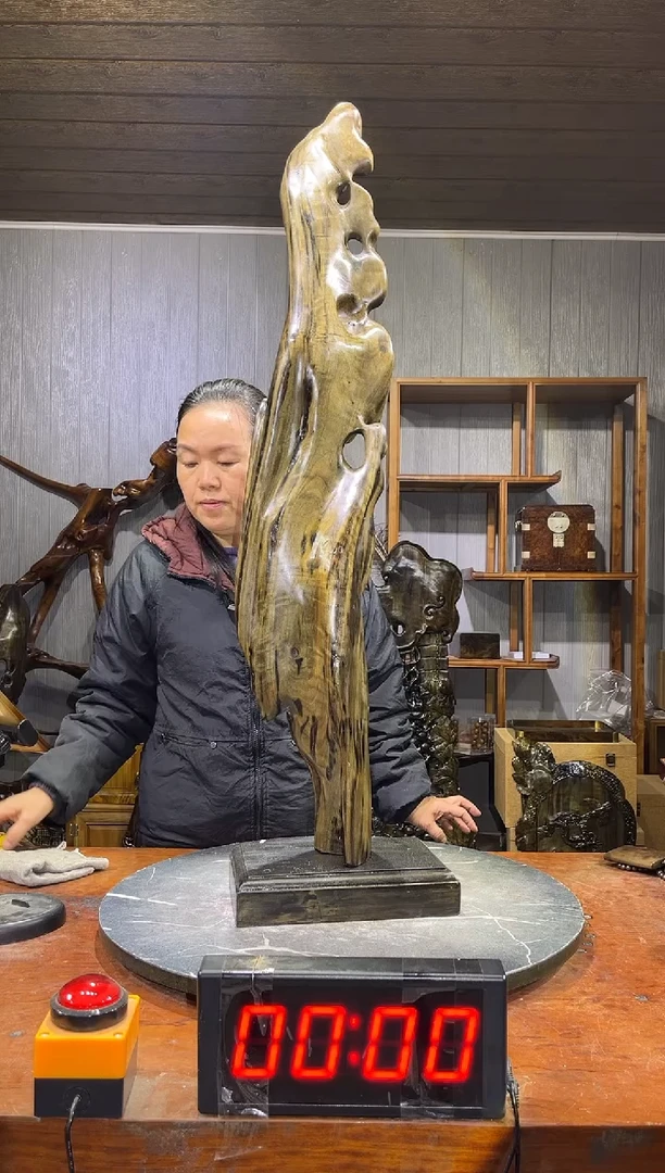 金丝楠寿*阴沉木随型摆件