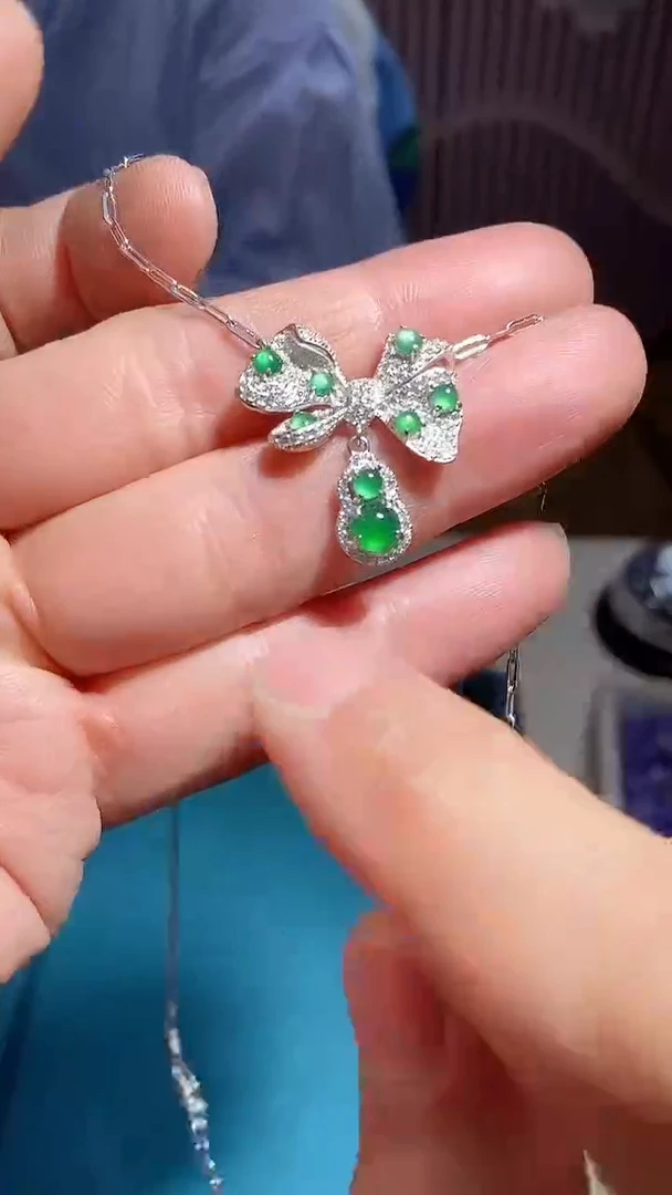 【闪购商品】翡翠项链银S925镶嵌多样性发其一【16】