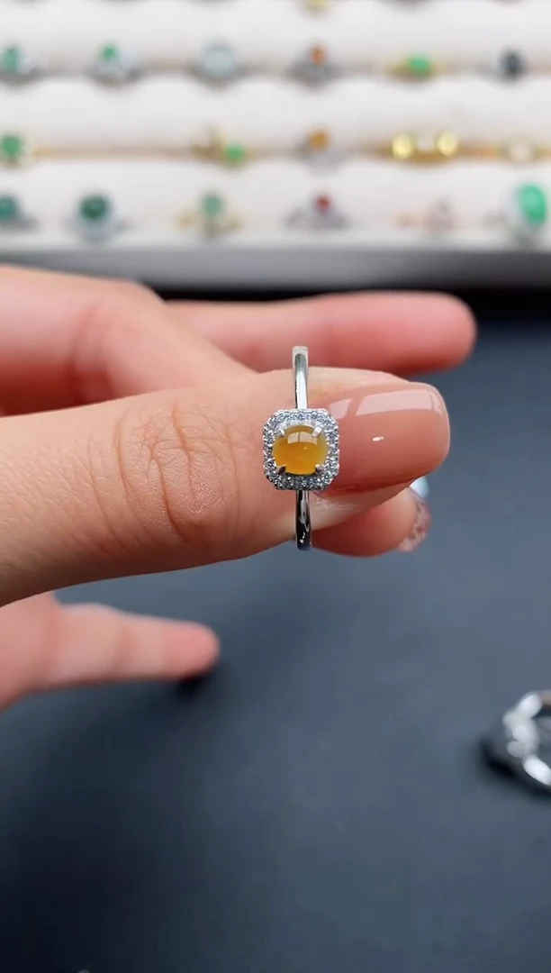 银S925镶嵌戒指翡翠2222222+8