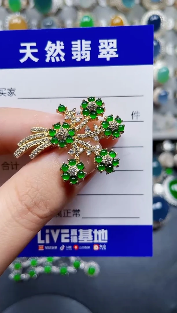 颈饰银S925镶嵌翡翠173