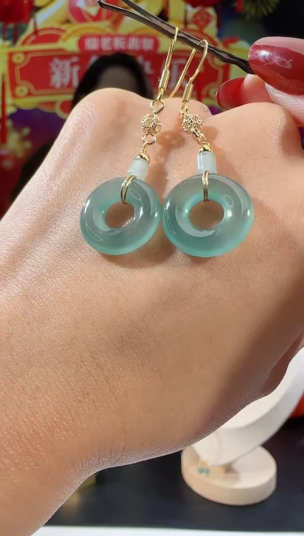 【闪购商品】翡翠耳饰合金甜甜圈耳饰多样性发一