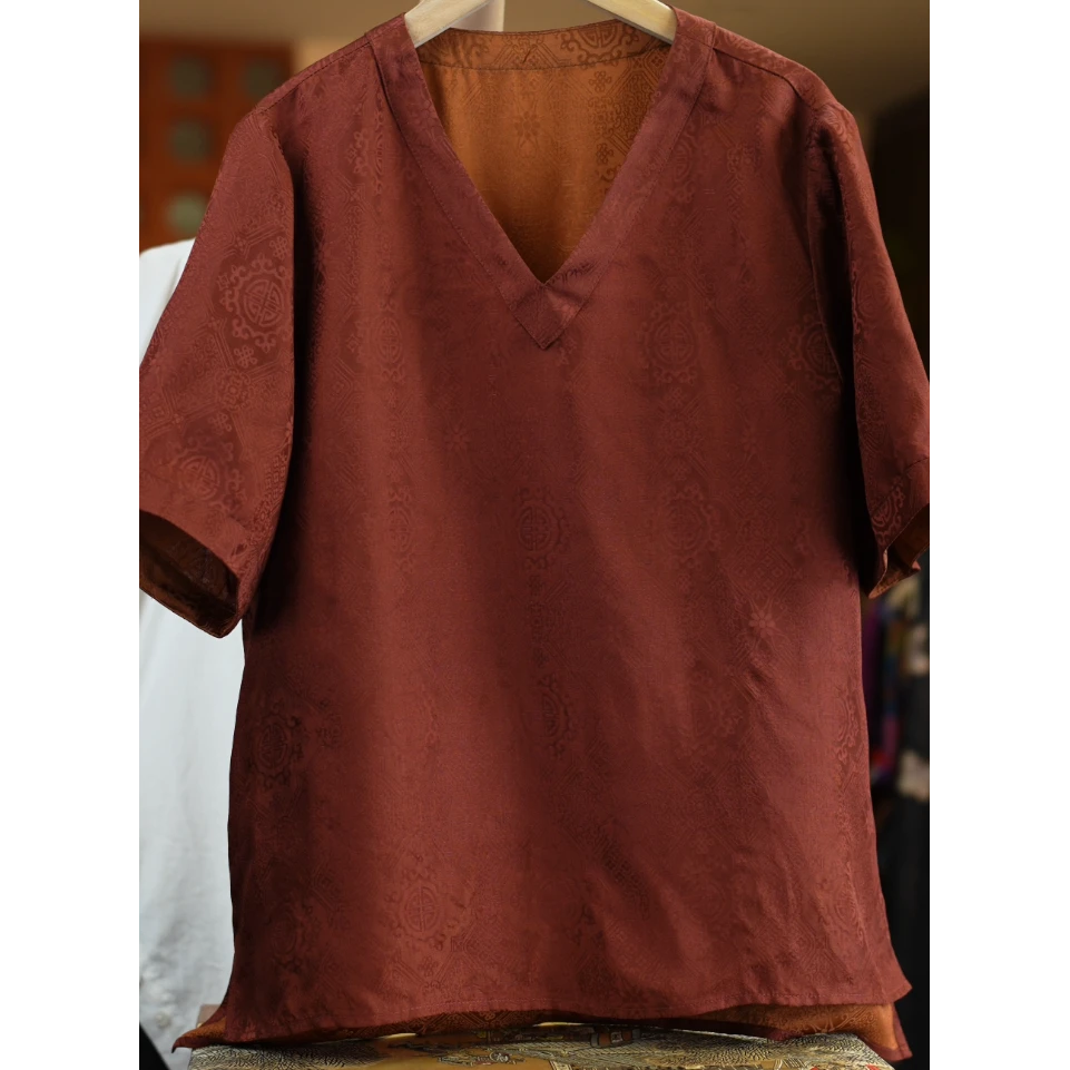 <<达人专属>>气质优雅百搭短袖复古上衣T1494