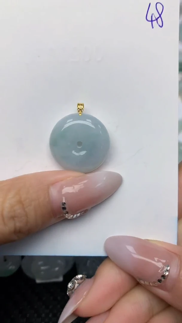 【闪购商品】翡翠颈饰18K金镶嵌天然翡翠a货