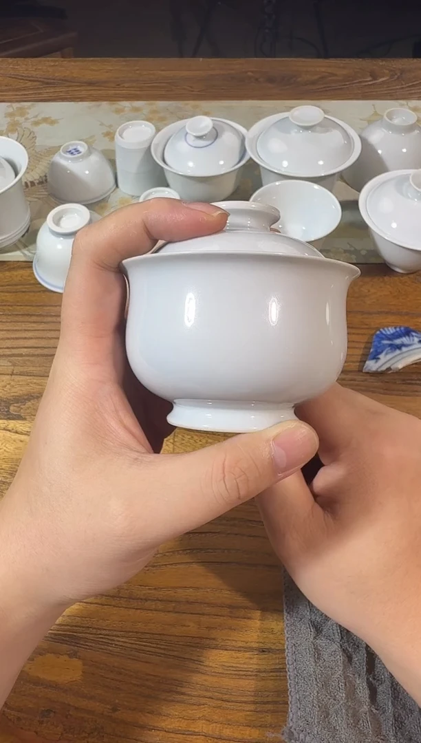 白胎宝元二才盖碗