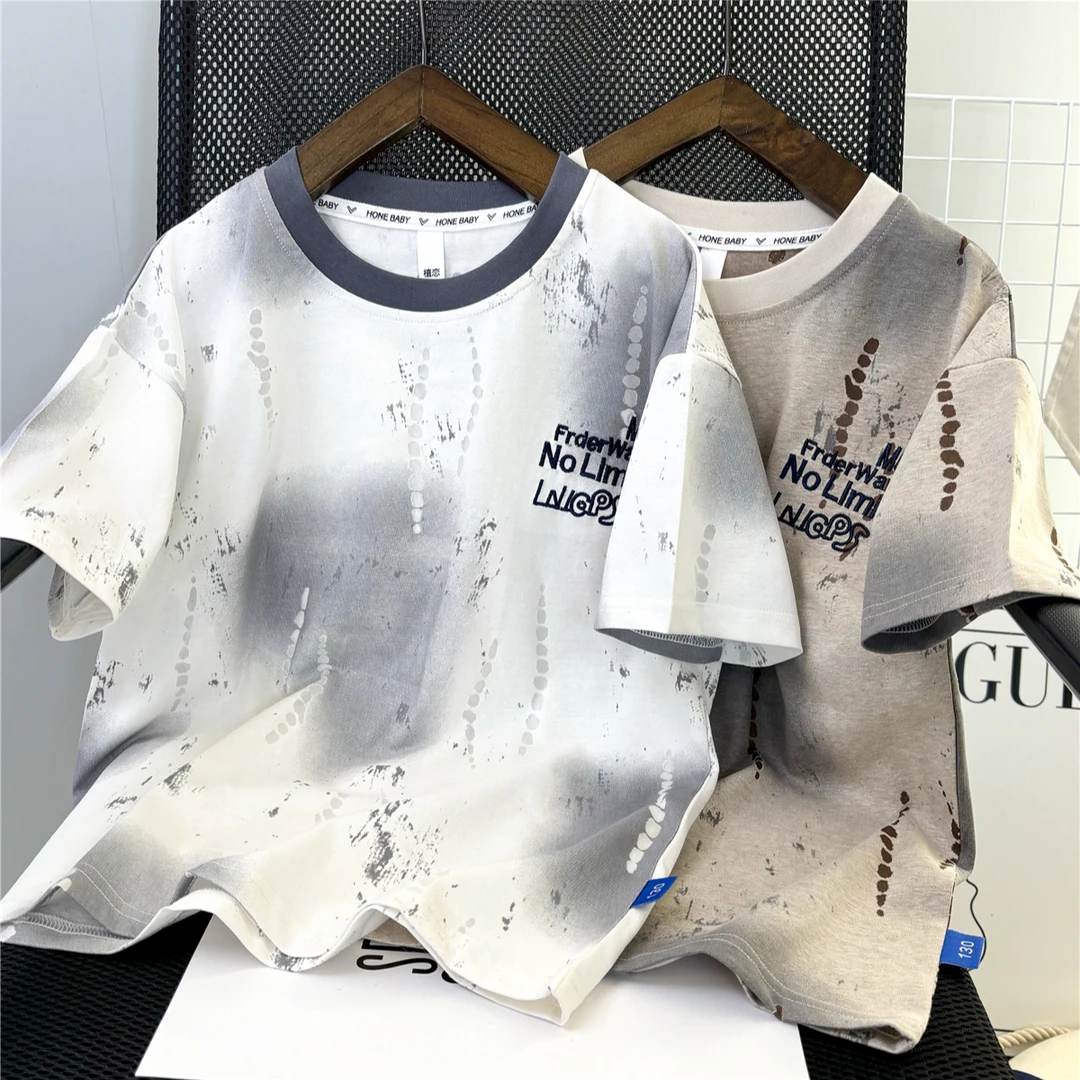 男童夏款T恤2025款夏季短袖ol宝宝夏装中大童圆领韩版