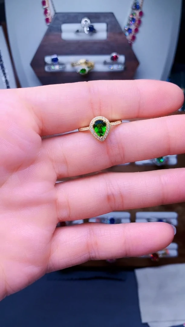 【闪购商品】透辉石戒指银S925镶嵌93-27