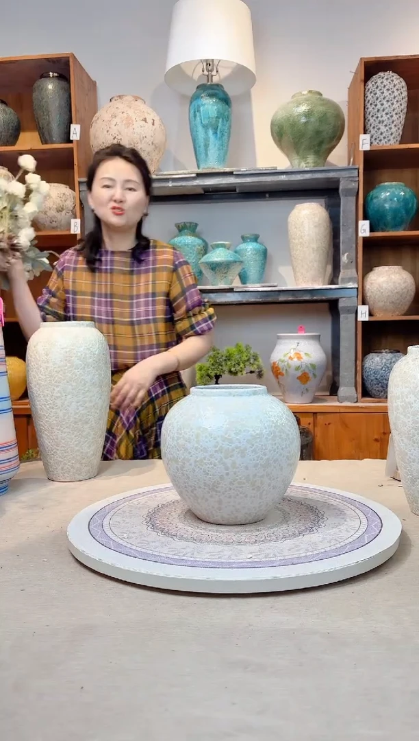 瓶陶瓷花瓶  茶白 小号  正品