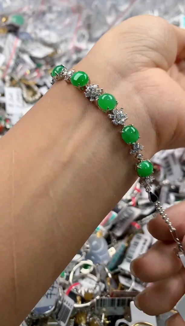 银S925镶嵌戒指翡翠777---1