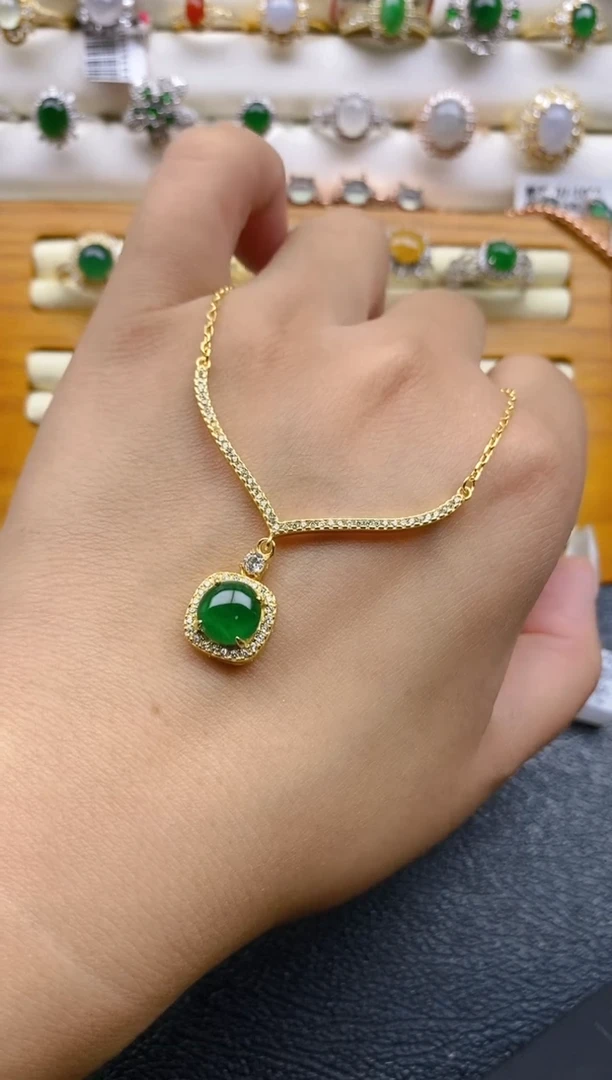 银S925镶嵌戒指翡翠1