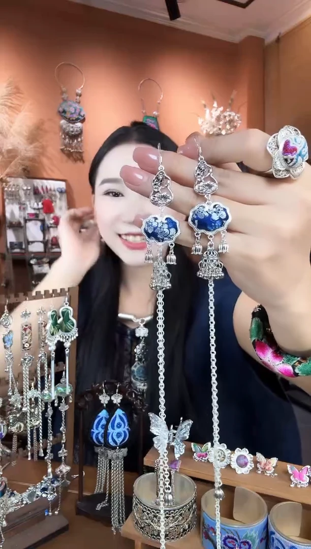 刺绣纯手工民族风耳环