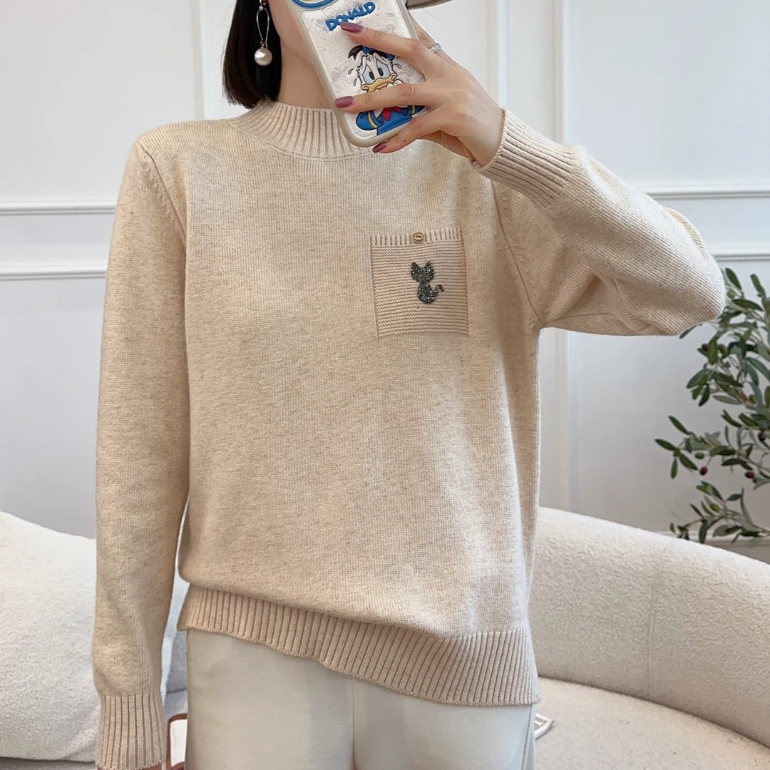 508#秋冬新款半高领休闲长袖针织衫53