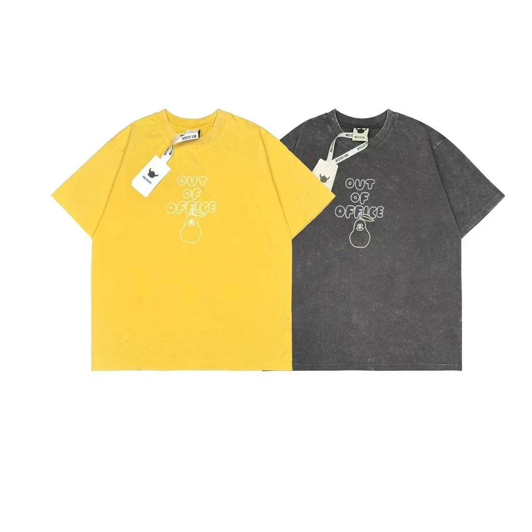 纸袋家牛牛系列夏季「拔染印花炒雪花字母短袖」P0613双纱舒适T恤