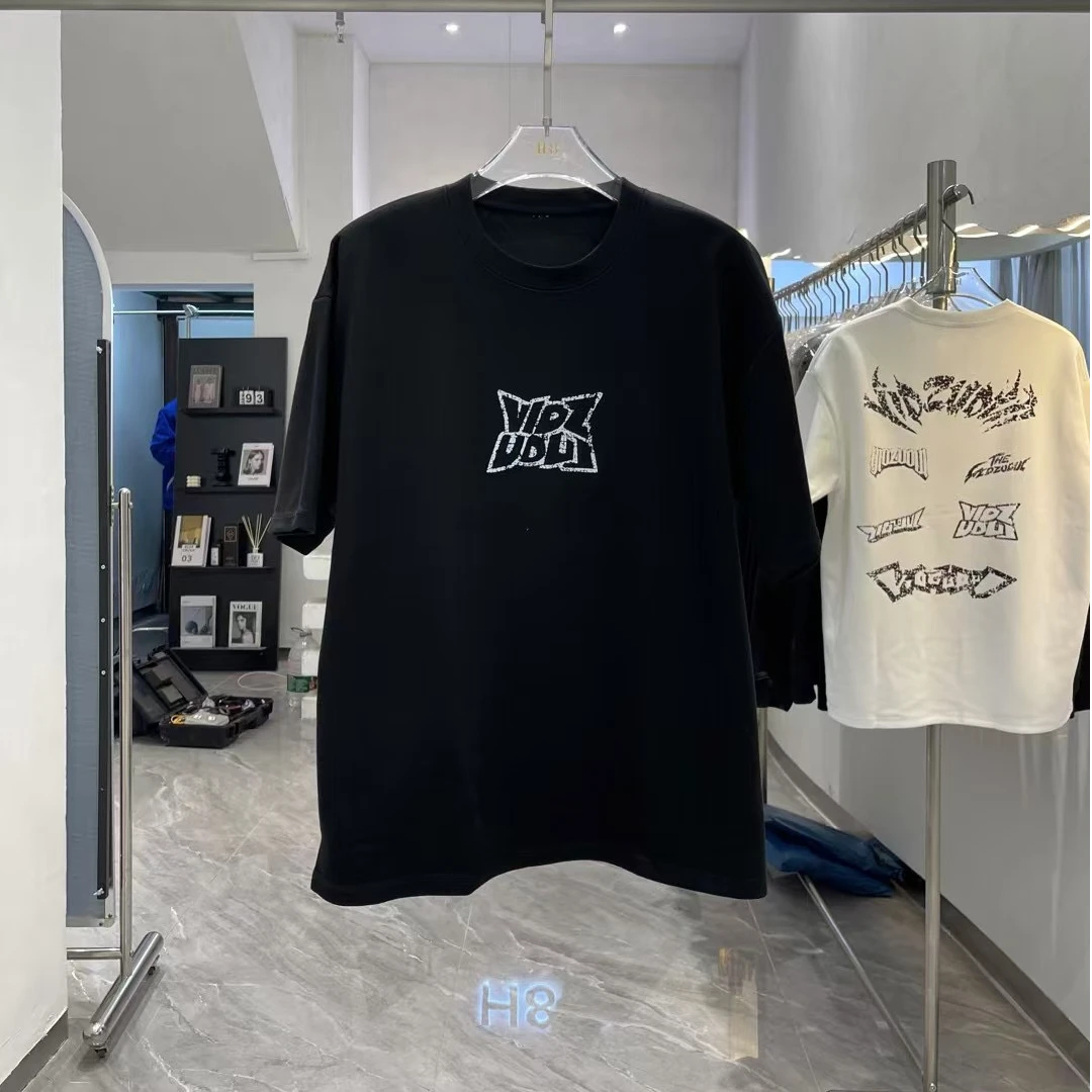 【重磅380克】做旧印花潮牌正肩短袖T恤情侣早春圆领厚半袖男士