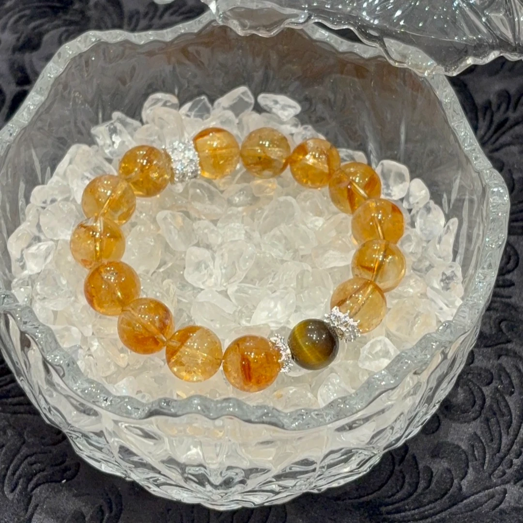 【宅女同款】天然黄塔晶水晶手串高品小众轻奢精致爆款定制手链467