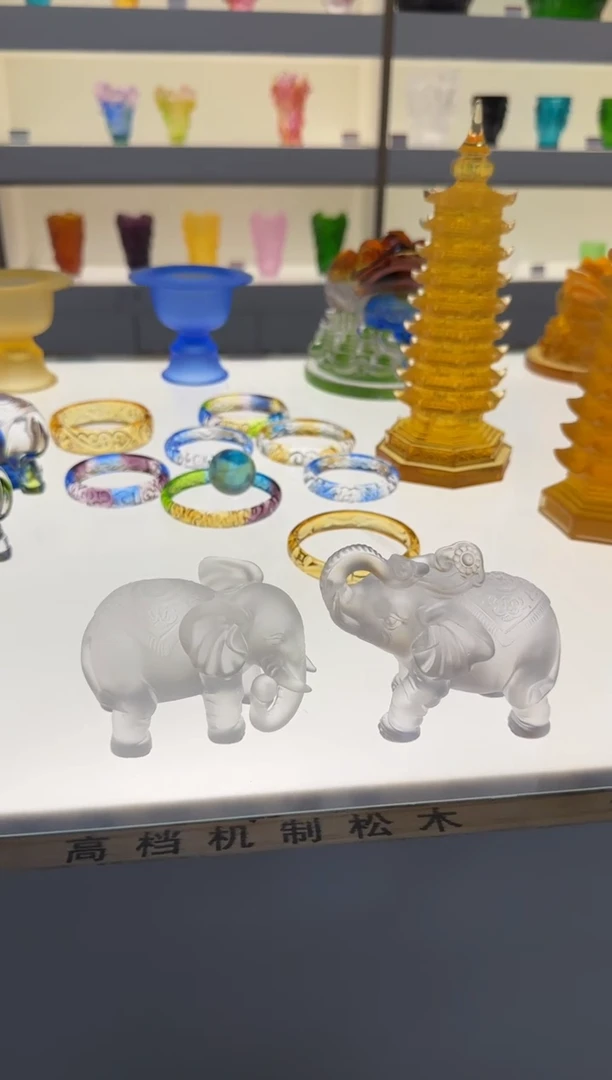 手工艺品琉璃古法琉璃白象一对