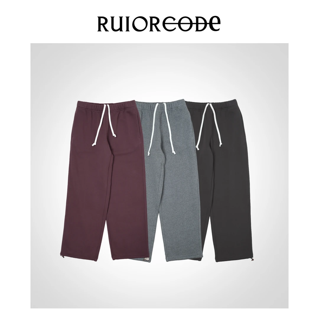 【RUIORCODE】三色抽绳下脚松紧腰抽绳直筒卫裤 理性消费