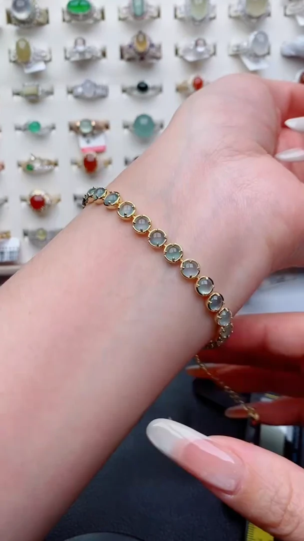 银S925镶嵌戒指翡翠...