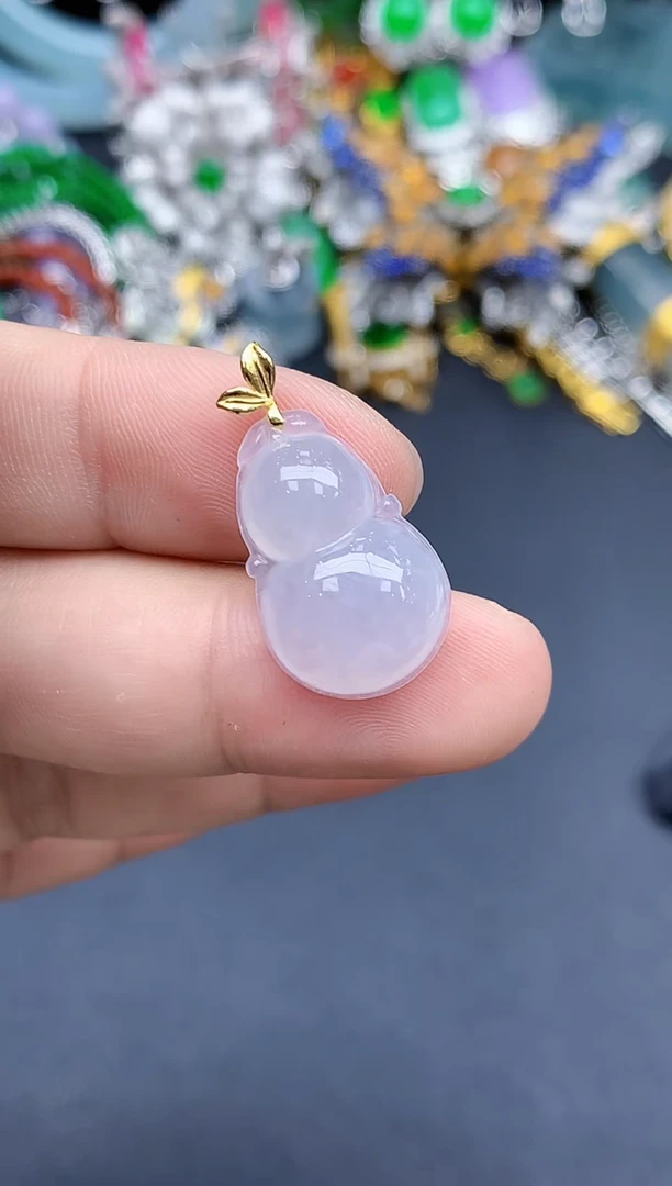 吊坠(不含链)18K金镶嵌翡翠357-春日珠宝