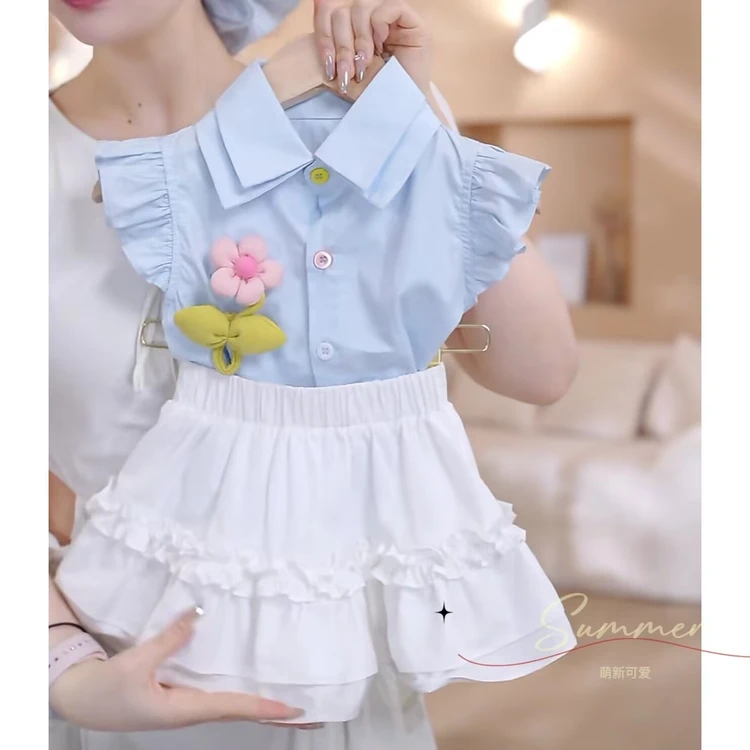 【51】-女童学院风套装夏季2025新款儿童服装卡通两件套16
