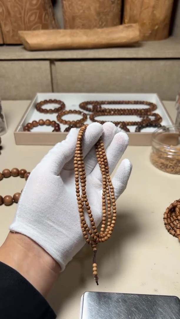 檀香木手串/手链老山檀香0.4/216四抛料瑕疵福利