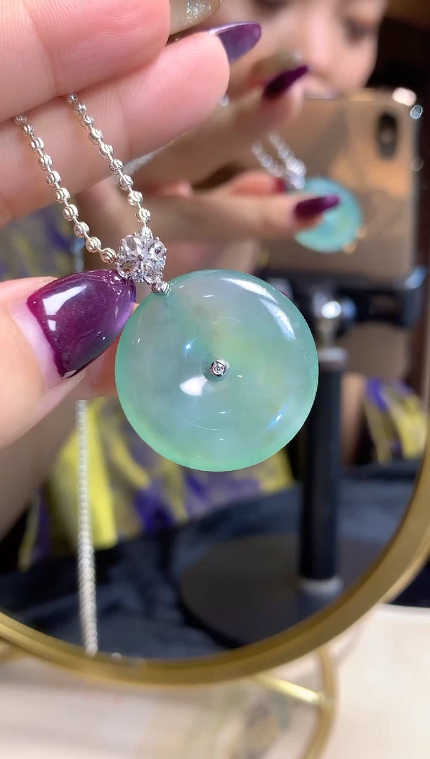 吊坠(不含链)18K金镶嵌翡翠翡翠平安扣