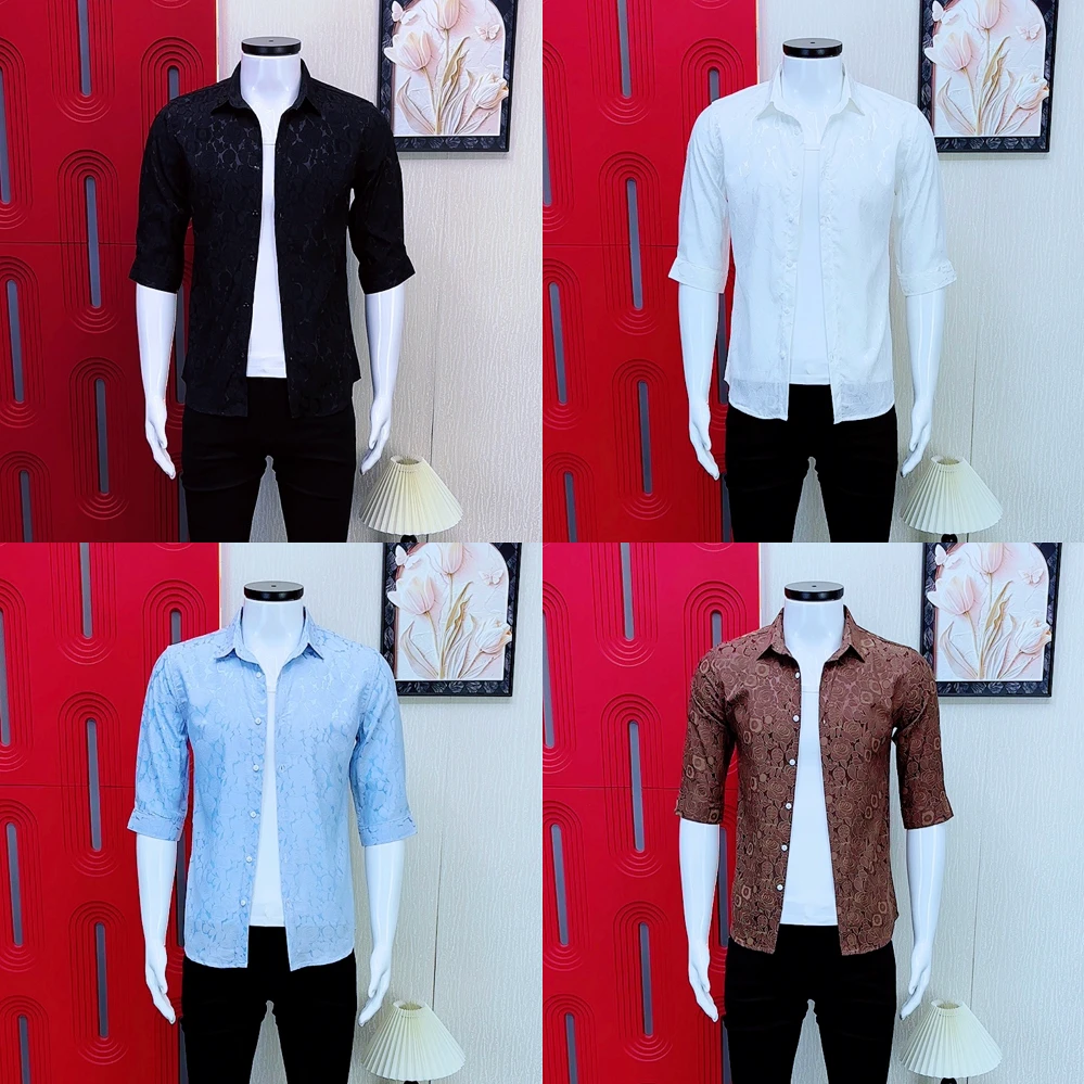 国风短袖花衬衫男款爆款2025痞帅高级感男装夏季潮流中袖衬衣