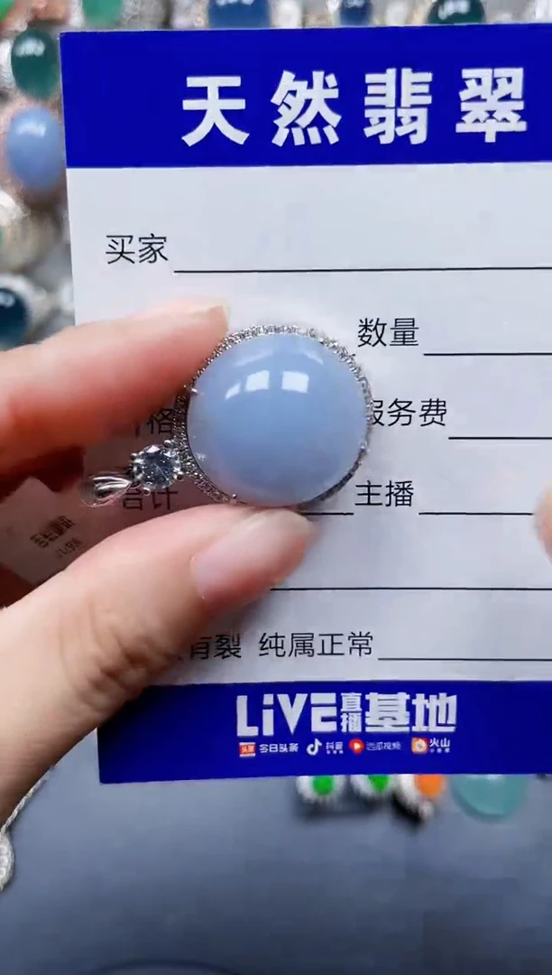 颈饰银S925镶嵌翡翠748