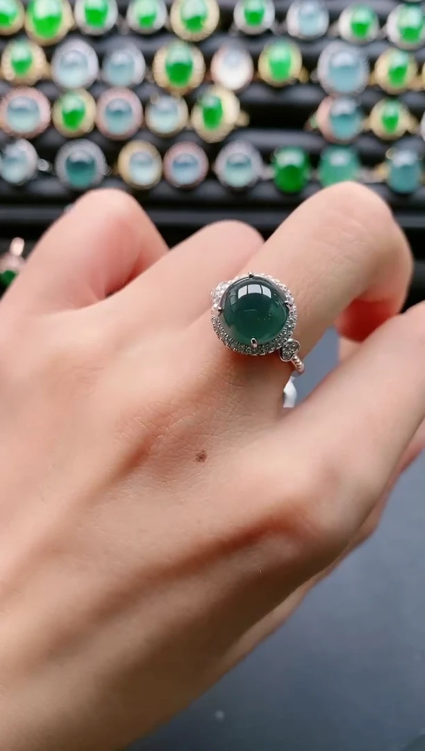 【闪购商品】翡翠戒指银S925镶嵌1111111