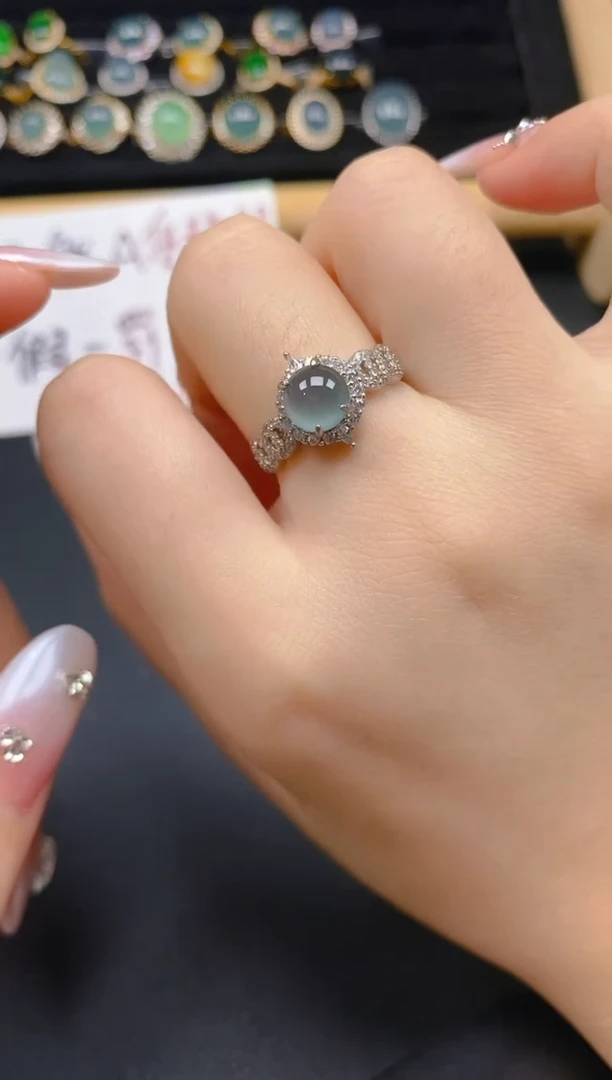 银S925镶嵌戒指翡翠53